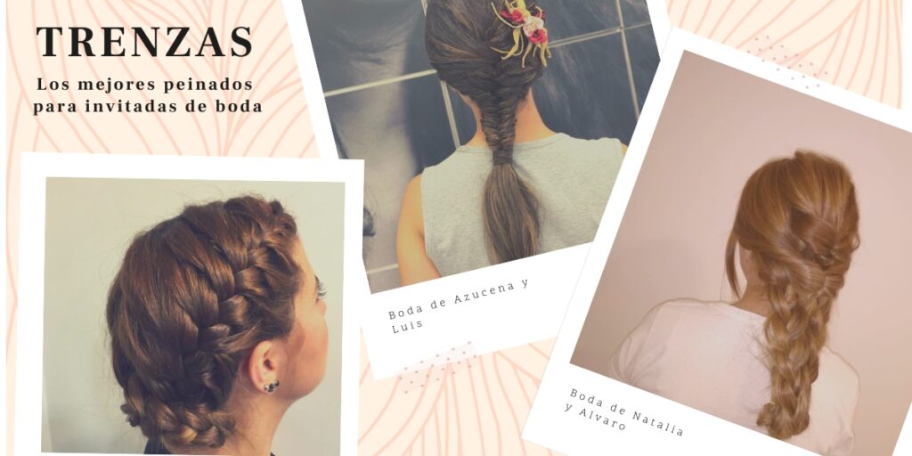 Peinados para bodas con trenzas|semirecogido trenza corona|trenza cascada|diadema trenza|trenza melenas largas